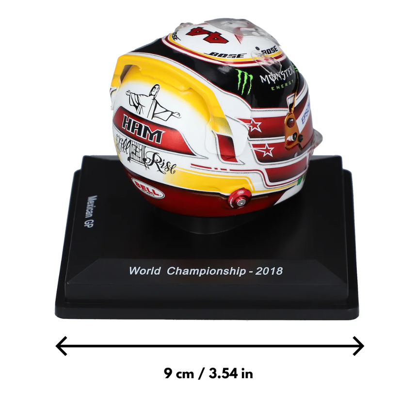 Spark Models F1 Lewis Hamilton - Mercedes F1 - AMG PETRONAS - Mexican GP - F1 World Championship 2018 Mini Replica Helmet 1/5 Scale Model