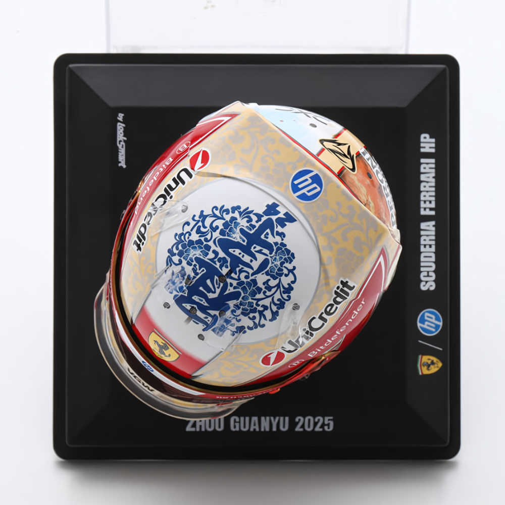 LookSmart F1 Zhou Guanyu - Scuderia Ferrari HP 2025 - Mini Replica Helmet Model 1/5 Scale