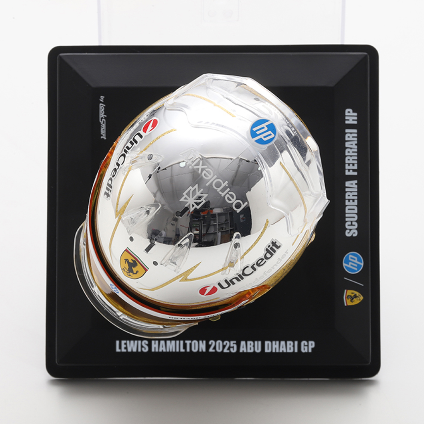 LookSmart F1 Lewis Hamilton – Scuderia Ferrari HP - Abu Dhabi GP 2025 1/5 Scale Mini Replica Helmet