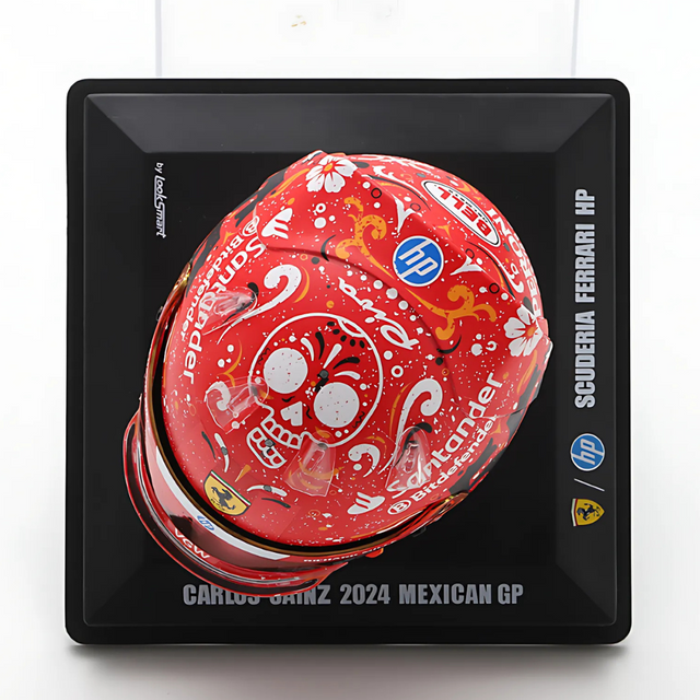 LookSmart F1 Carlos Sainz Mexican GP 2024 Winner Mini Replica Helmet Model 1/5 Scale Model