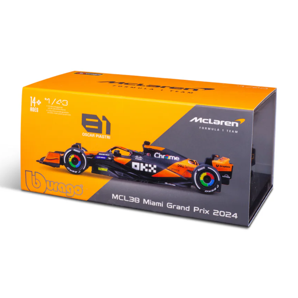 Bburago F1 McLaren F1 MCL38 2024 With Helmet - Oscar Piastri 1/43 Scale Model