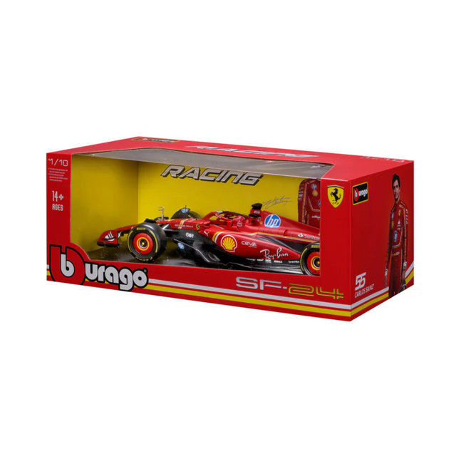Bburago F1 2023 Ferrari F1 Team SF-23 No.55 - Carlos Sainz With Helmet 1/24 Scale Model
