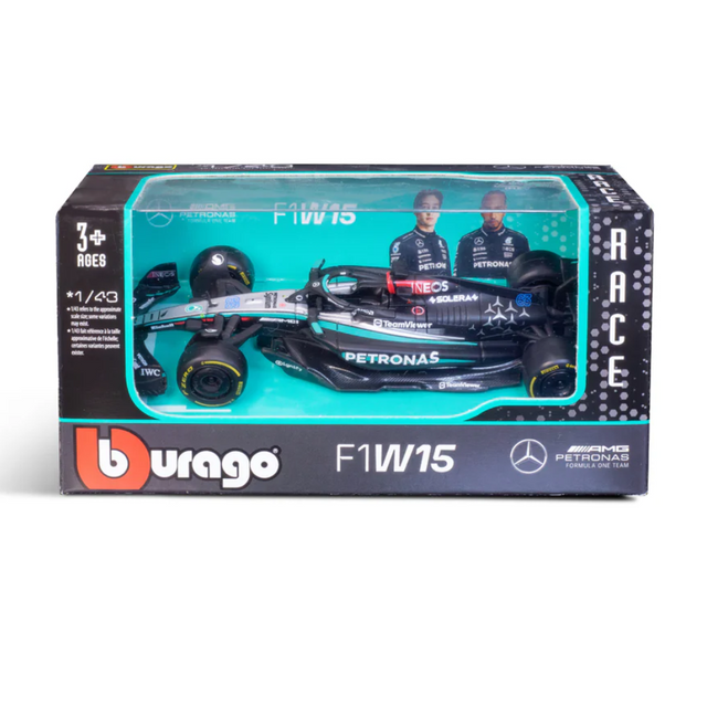 Bburago F1 Mercedes F1 Team W15 E Performance #63 F1 2024- George Russell 1/43 Scale Model