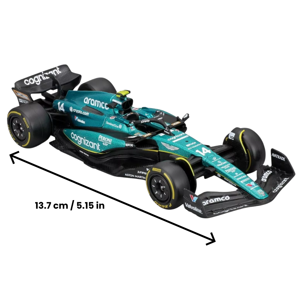 Bburago F1 Aston Martin F1 2023 AMR23 No.14 - Fernando Alonso 1/43 Scale Model