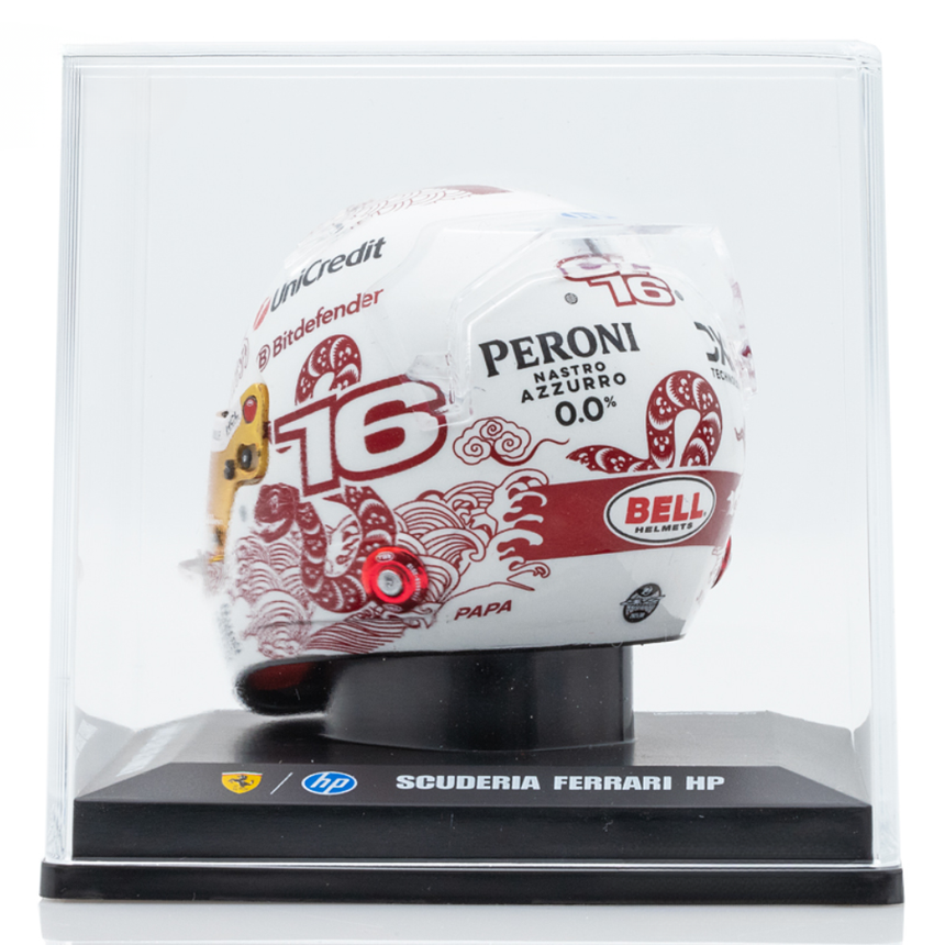 LookSmart F1 Charles Leclerc – Scuderia Ferrari HP China GP 2025 Mini Replica Helmet 1/5 Scale Model