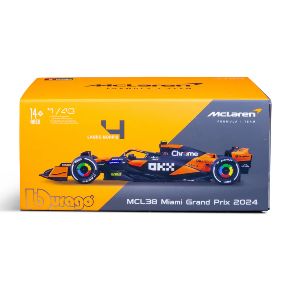 Bburago F1 McLaren F1 MCL38 2024 - Lando Norris With Helmet 1/43 Scale Model