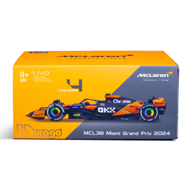 Bburago F1 McLaren F1 MCL38 2024 - Lando Norris With Helmet 1/43 Scale Model