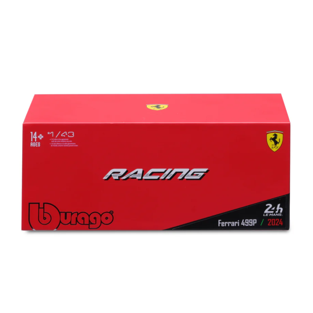 Bburago Ferrari Racing 499P Le Mans Hypercar 2024 AF Corse No.50 Hard Case 1/43 Scale Model