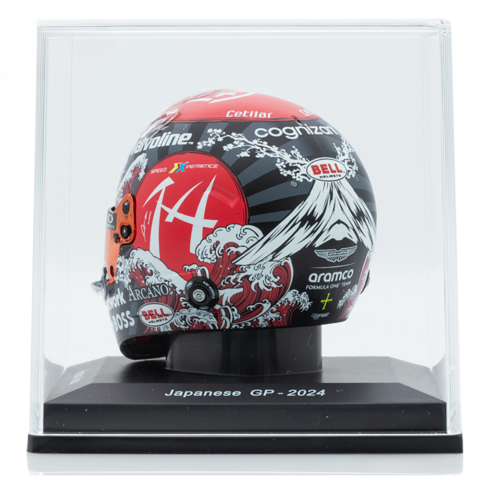 Spark Models F1 Fernando Alonso - Japanese GP 2024 Mini Replica Helmet 1/5 Scale Model