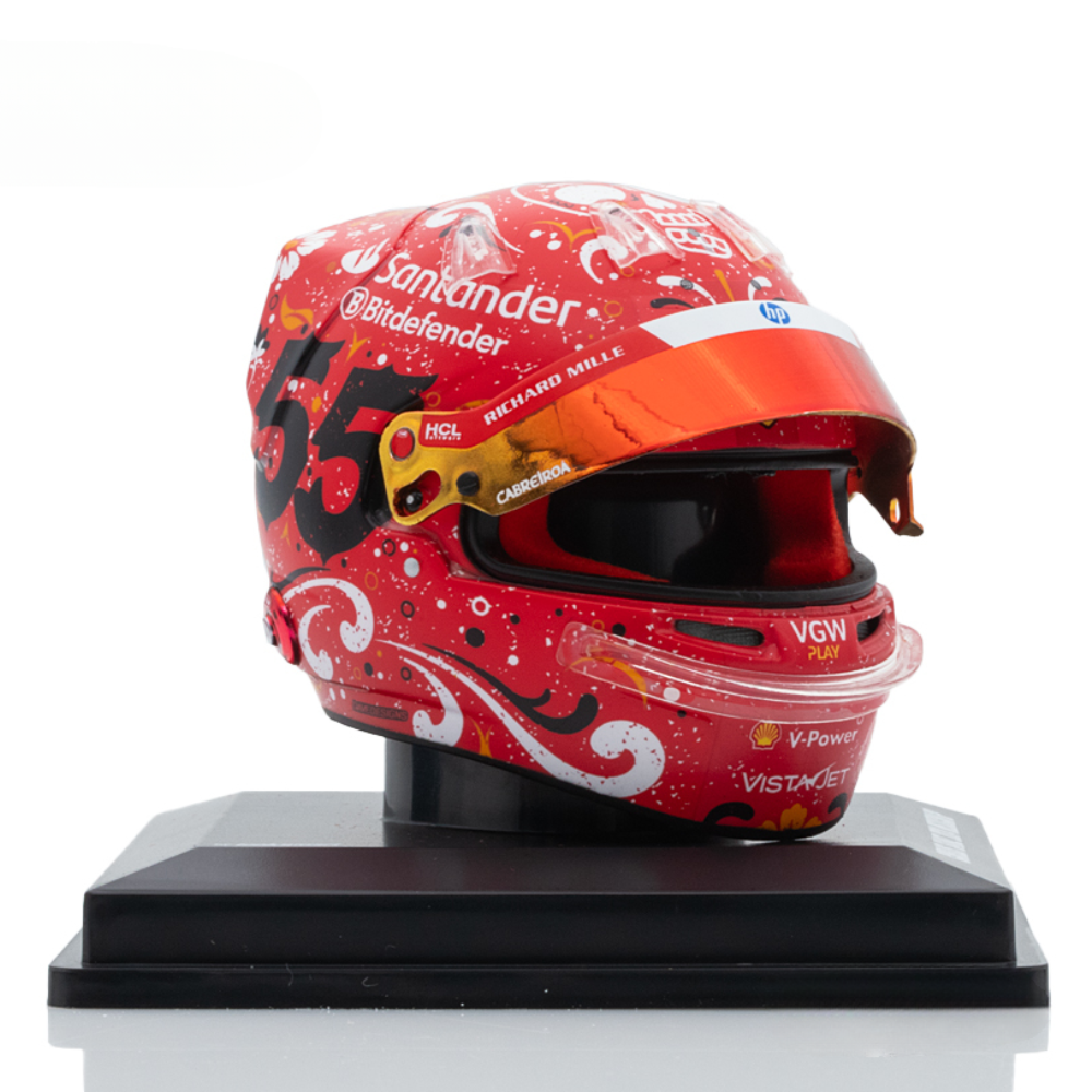 LookSmart F1 Carlos Sainz Mexican GP 2024 Winner Mini Replica Helmet Model 1/5 Scale Model