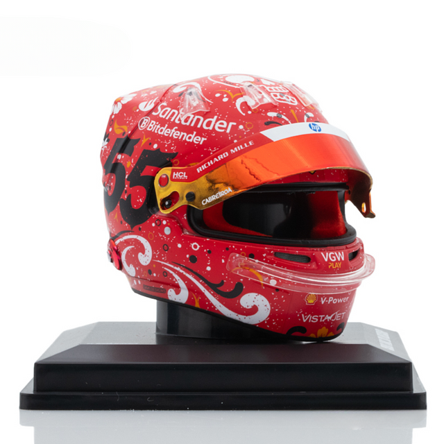 LookSmart F1 Carlos Sainz Mexican GP 2024 Winner Mini Replica Helmet Model 1/5 Scale Model
