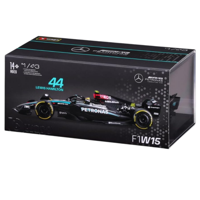 Bburago F1 Mercedes F1 AMG W15 2024 With Helmet - Lewis Hamilton 1/43 Scale Model