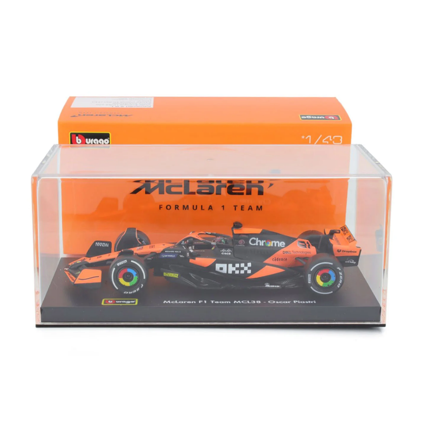Bburago F1 McLaren F1 MCL38- Lando Norris With Helmet 1/43 Scale Model