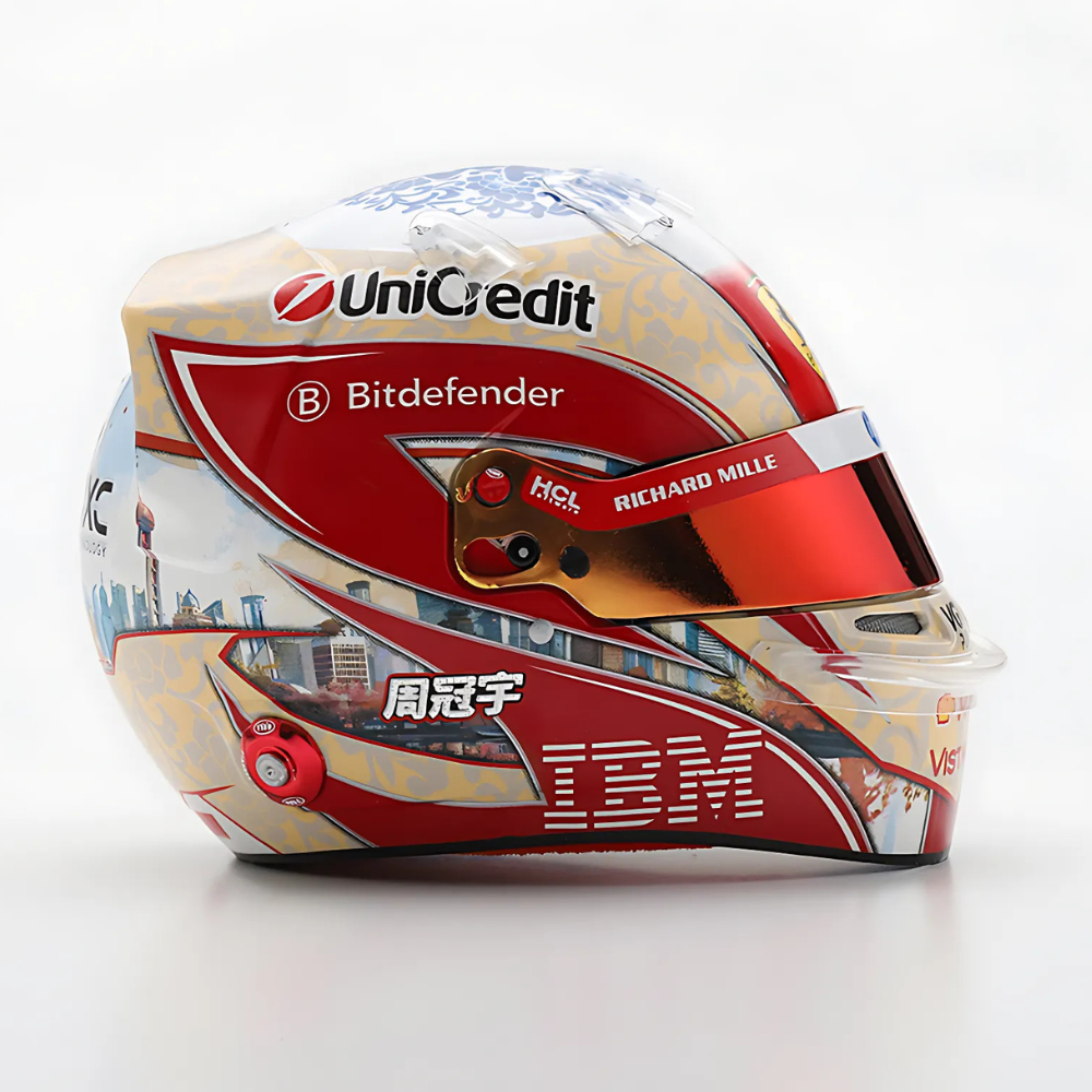 LookSmart F1 Zhou Guanyu - Scuderia Ferrari HP 2025 - Mini Replica Helmet Model 1/5 Scale