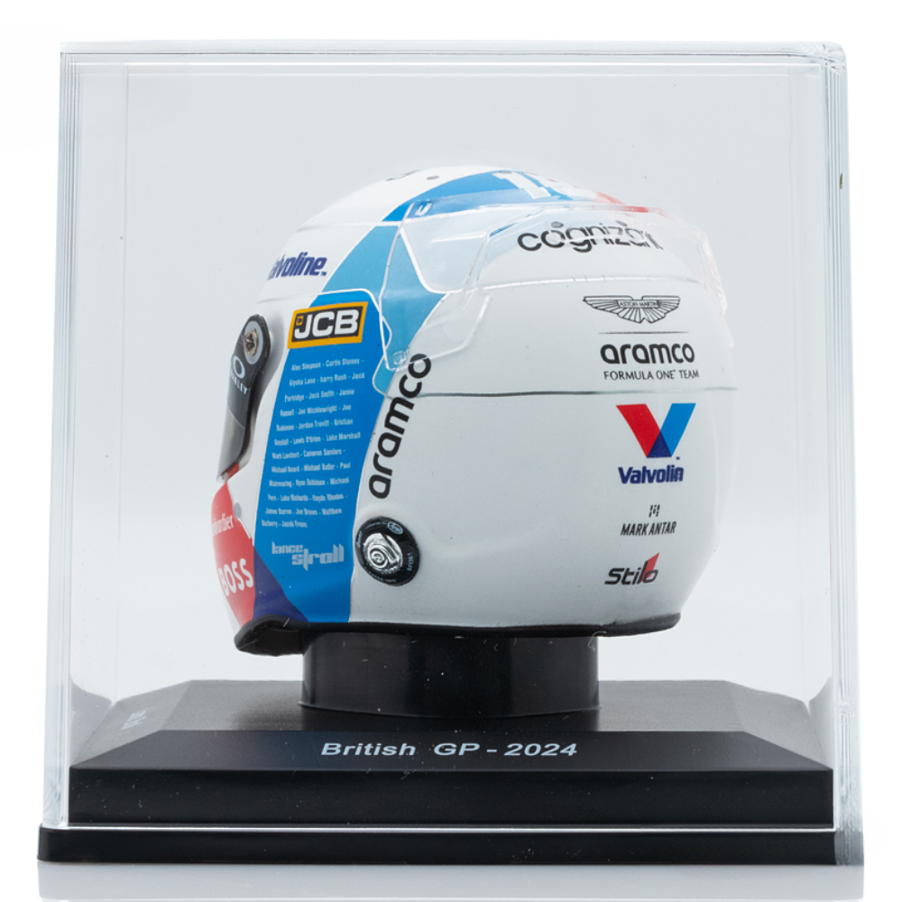 Spark Models F1 Aston Martin Aramco F1 Team - Lance Stroll - British GP 2024 Mini Replica Helmet 1/5 Scale Model