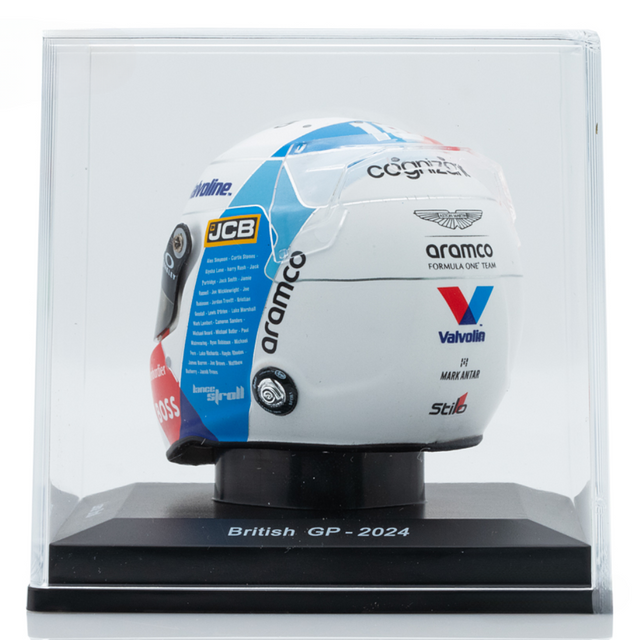 Spark Models F1 Aston Martin Aramco F1 Team - Lance Stroll - British GP 2024 Mini Replica Helmet 1/5 Scale Model