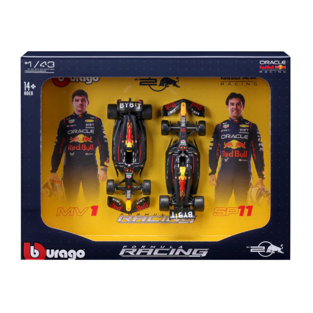 Bburago F1 Red Bull Racing RB20 2024 Two Pack Max Verstappen and Sergio Perez 1/43 Scale Model