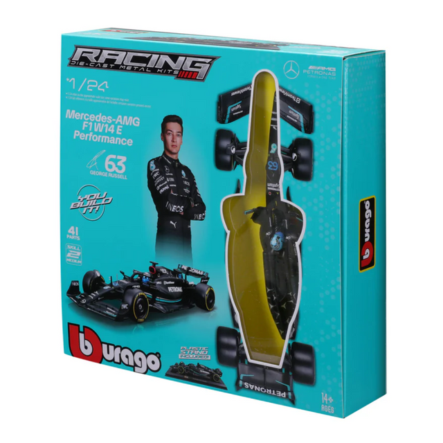 Bburago F1 Mercedes F1 Team W14 2023 Model Kit - George Russell 1/24 Scale Model