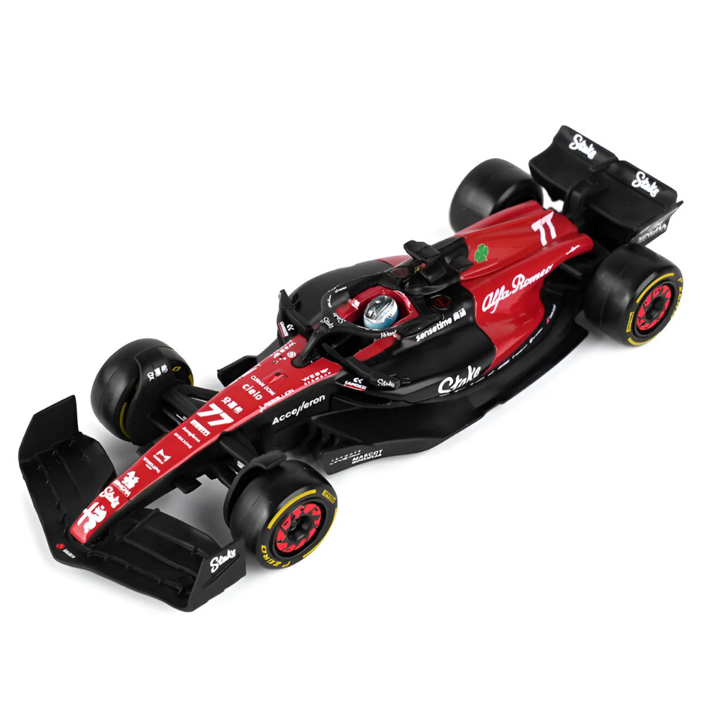 Bburago F1 Alfa Romeo F1 Team Stake C43 2023 With Helmet - Valtteri Bottas 1/43 Scale Model