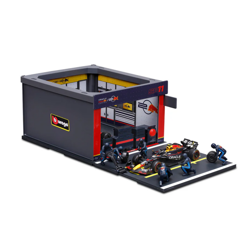 Bburago F1 Red Bull Racing RB20 2024 Pit Pass Diorama Sergio Perez 1/43 Scale