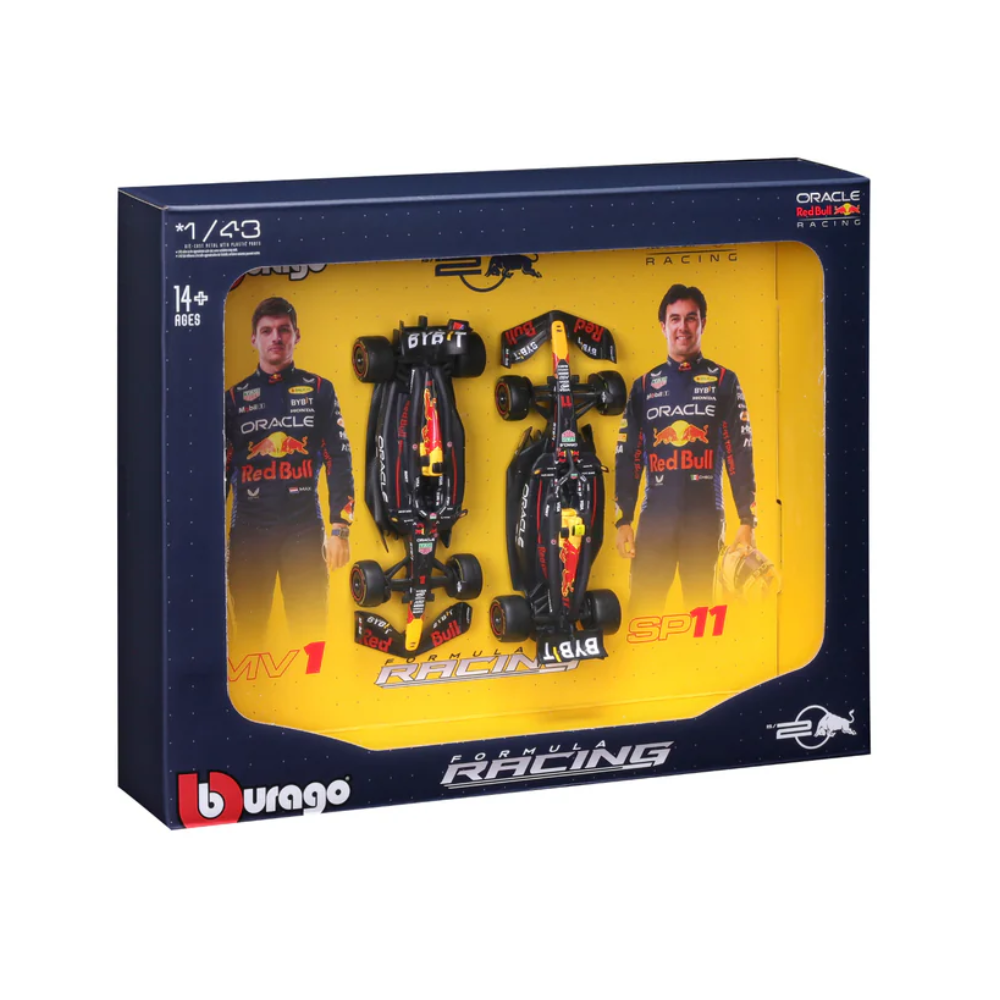 Bburago F1 Red Bull Racing RB20 2024 Two Pack Max Verstappen and Sergio Perez 1/43 Scale Model