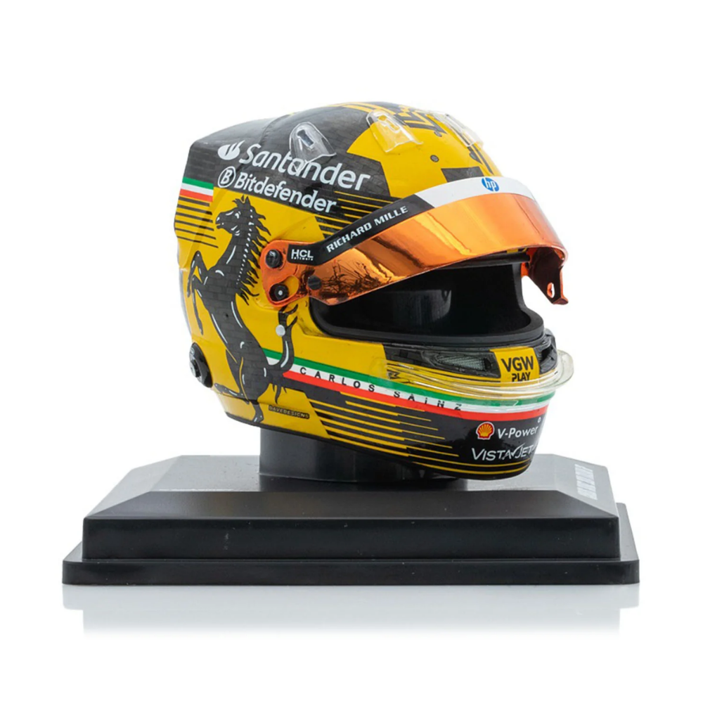 LookSmart F1 Carlos Sainz Monza GP 2024 Mini Replica Helmet 1/5 Scale Model