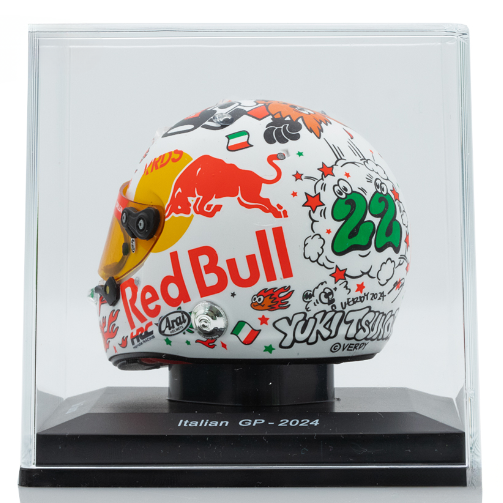 Spark Models F1 Visa Cash App RB Formula One Team - Yuki Tsunoda - Italian GP 2024 Mini Replica Helmet 1/5 Scale Model