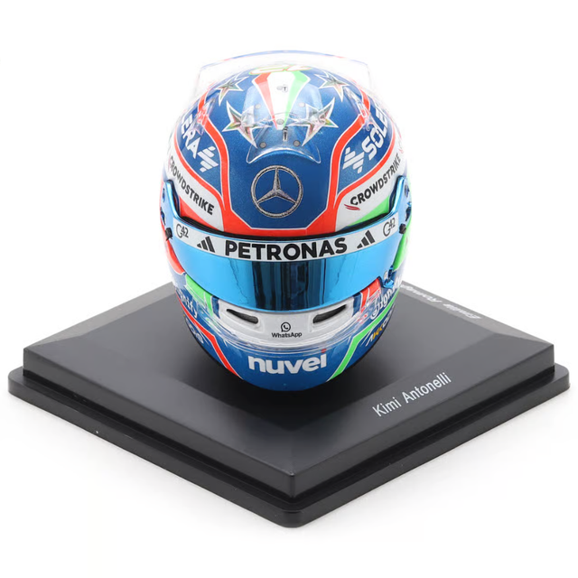 Spark Models F1 Mercedes-AMG PETRONAS F1 Team - Kimi Antonelli - Emilia-Romagna GP 2025 Mini Replica Helmet 1/5 Scale Model