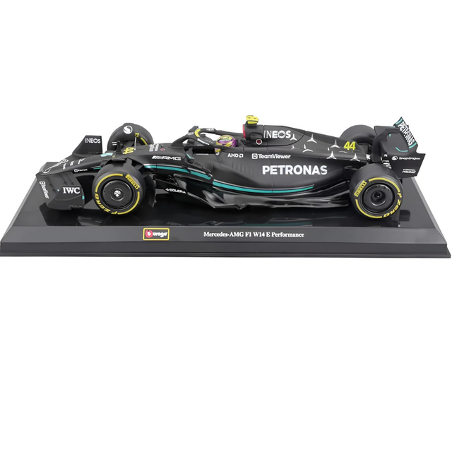 Bburago F1 Mercedes F1 Team - AMG PETRONAS W14 No.44 2023 with Helmet - Lewis Hamilton 1/43 Scale Model