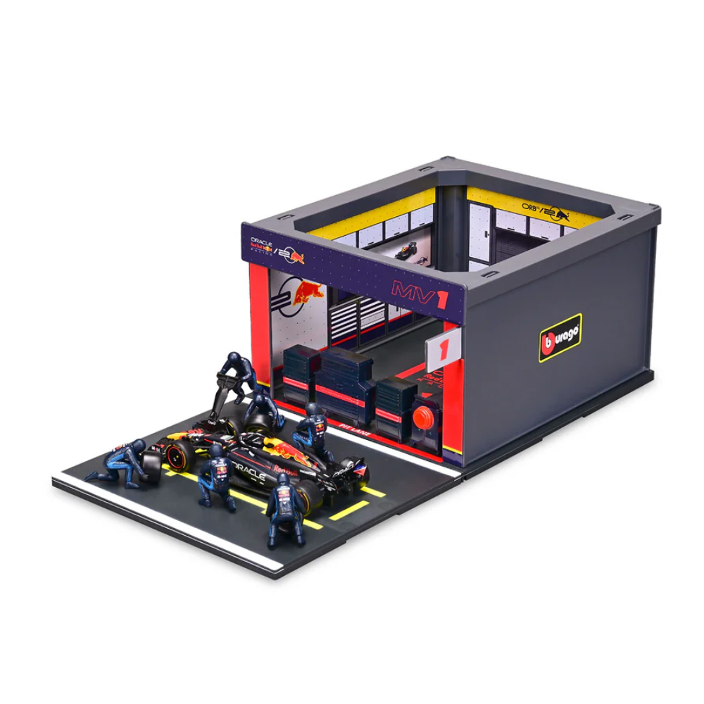Bburago F1 Red Bull Racing RB20 2024 Pit Pass Diorama Max Verstappen 1/43 Scale