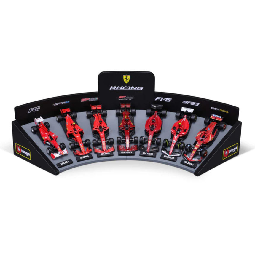 Bburago F1 Ferrari F1 Team Deluxe Gift Set with Display Stand (7-Car Set) 1/43 Scale Model