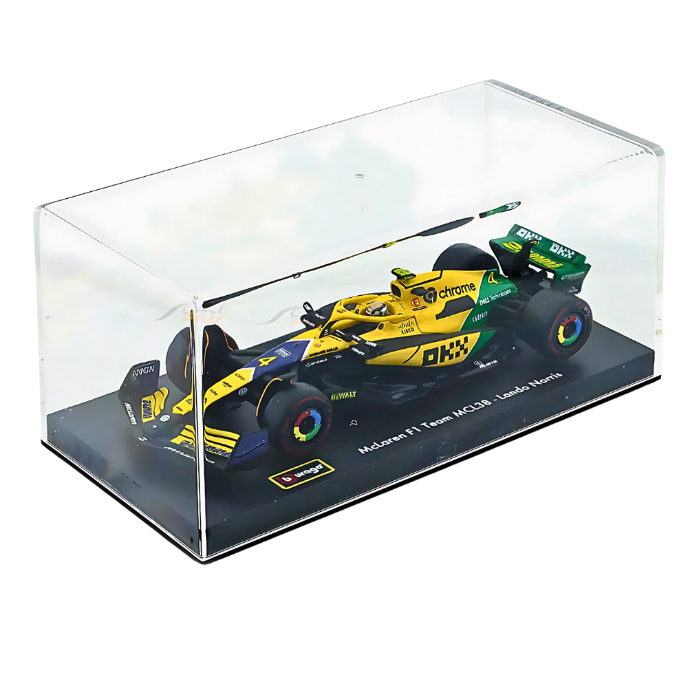 Bburago F1 McLaren F1 MCL38 2024 No.4 With Helmet - Lando Norris Senna Livery 1/43 Scale Model