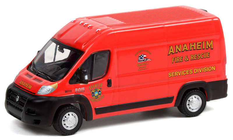 Greenlight Road Runners Series 3 2018 Ram Promaster 2500 Cargo High Roof Anaheim California Fire and Rescue 1/64 Scale