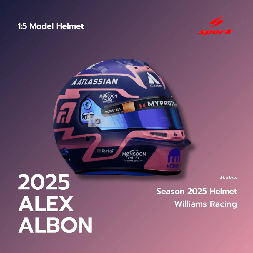 Spark Models F1 Williams Racing - Alexander Albon - 2025 Mini Replica Helmet Model 1/5 Scale