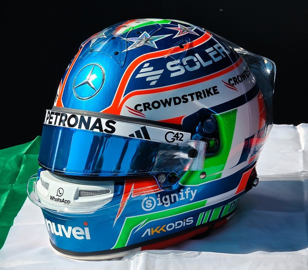 Spark Models F1 Mercedes-AMG PETRONAS F1 Team - Kimi Antonelli - Emilia-Romagna GP 2025 Mini Replica Helmet 1/5 Scale