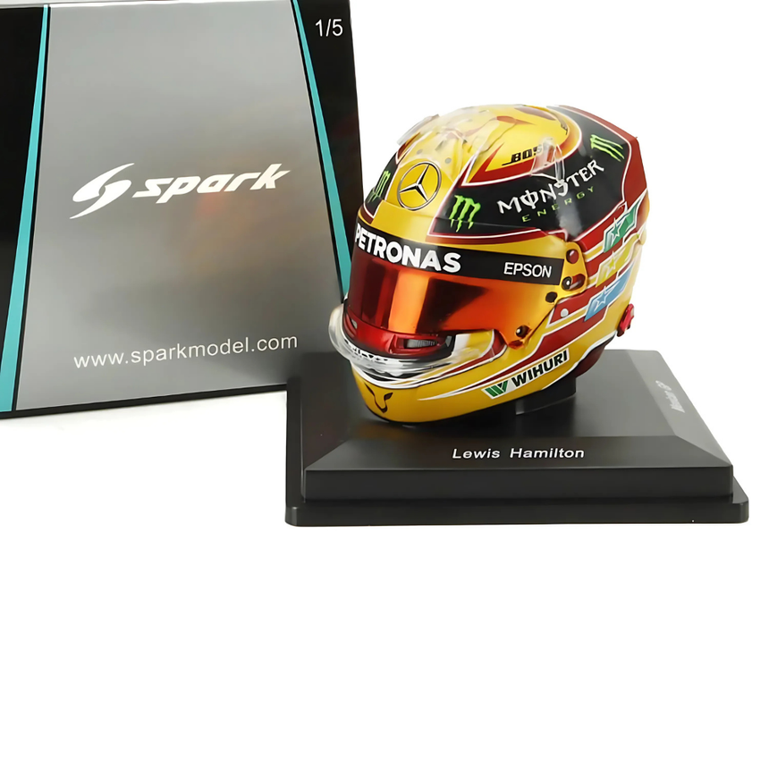 Spark Models F1 Lewis Hamilton - Mercedes F1 - AMG PETRONAS - Mexican GP - F1 World Championship 2017 Mini Replica Helmet 1/5 Scale
