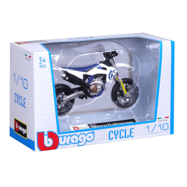 Bburago Husqvarna FS 450 Supermoto Toy Bike 1/18 Scale Model
