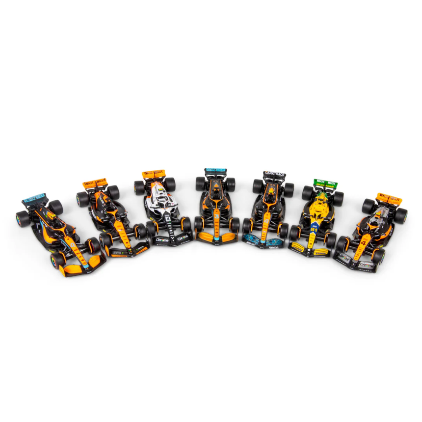 Bburago F1 Mclaren F1 Team Deluxe Gift Set With Display Stand (7-Car Set) 1/43 Scale Model