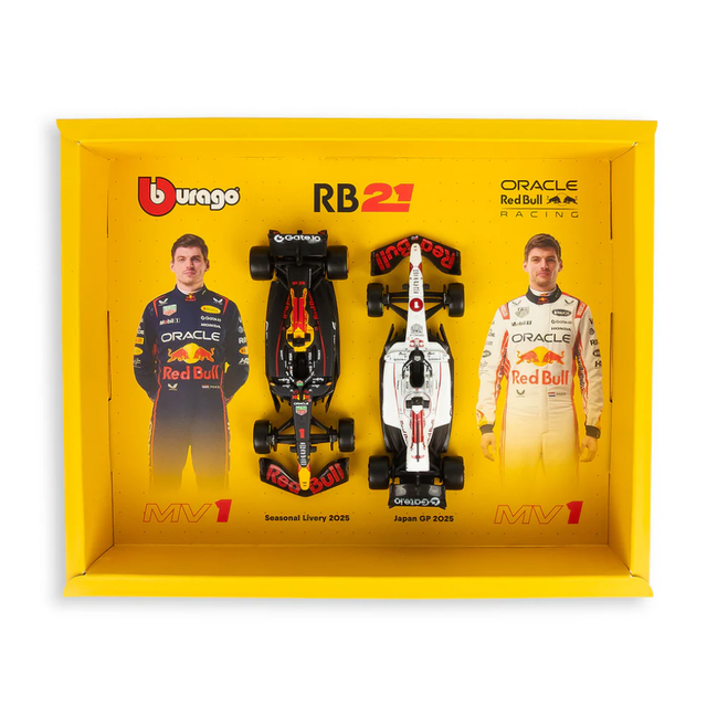 Bburago F1 Red Bull Racing RB21 2025 Max Verstappen Driver Two Pack 1/43 Scale Model