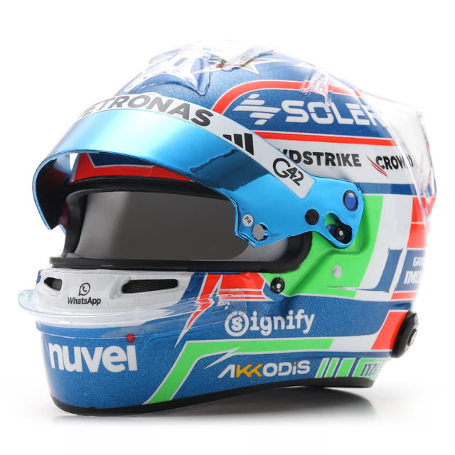 Spark Models F1 Mercedes-AMG PETRONAS F1 Team - Kimi Antonelli - Emilia-Romagna GP 2025 Mini Replica Helmet 1/5 Scale Model