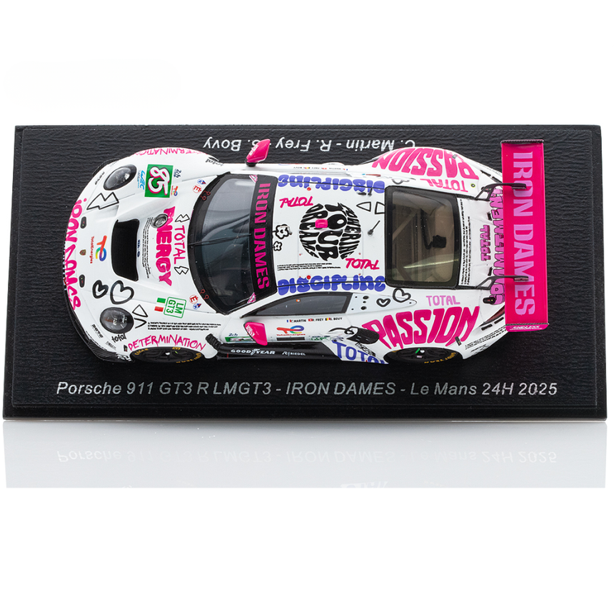 Spark Models Porsche 911 GT3 R LMGT3 No.85 IRON DAMES - Le Mans 24H 2025 - C. Martin - R. Frey - S. Bovy 1/43 Scale Model