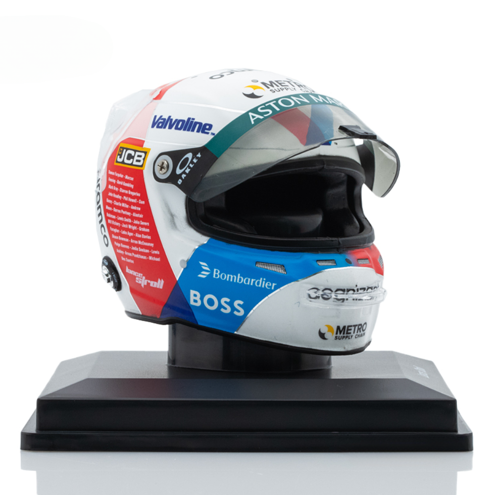 Spark Models F1 Aston Martin Aramco F1 Team - Lance Stroll - British GP 2024 Mini Replica Helmet 1/5 Scale Model