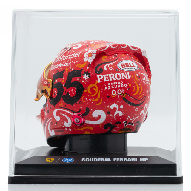LookSmart F1 Carlos Sainz Mexican GP 2024 Winner Mini Replica Helmet Model 1/5 Scale Model
