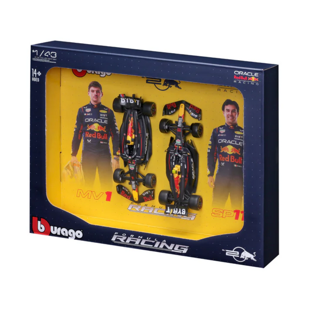 Bburago F1 Red Bull Racing RB20 2024 Two Pack Max Verstappen and Sergio Perez 1/43 Scale Model