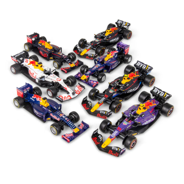 Bburago F1 Red Bull Racing Deluxe Gift Set with Display Stand (7-Car Set) 1/43 Scale Model