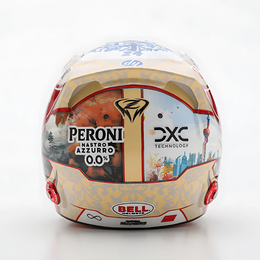 LookSmart F1 Zhou Guanyu - Scuderia Ferrari HP 2025 - Mini Replica Helmet Model 1/5 Scale