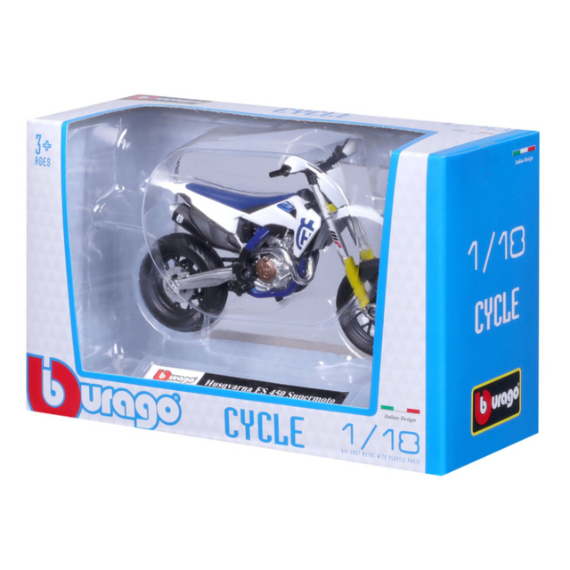 Bburago Husqvarna FS 450 Supermoto Toy Bike 1/18 Scale Model