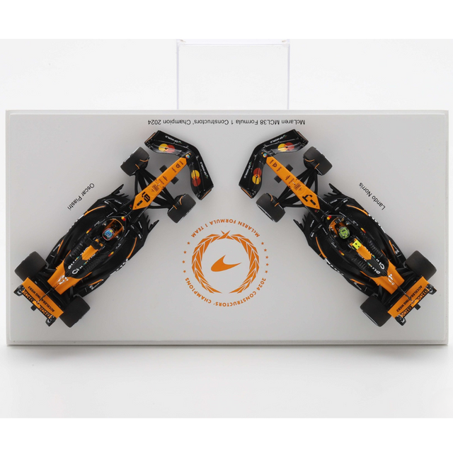 Spark Models F1 McLaren F1 MCL38 No.4 & No.81 Constructor Champion 2024 - Lando Norris & Oscar Piastri 1/43 Scale Model
