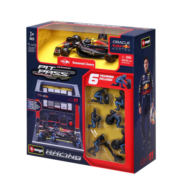 Bburago F1 Red Bull Racing RB20 2024 Pit Pass Diorama Sergio Perez 1/43 Scale