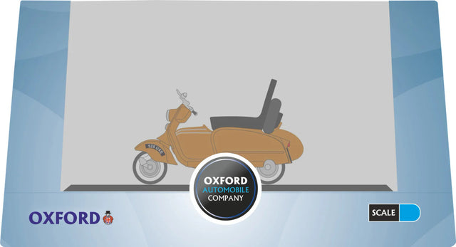 Oxford Diecast Scooter and Sidecar - Orange 1/76 Scale Model